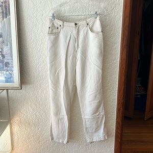 VINTAGE Martini Racing white linen pants